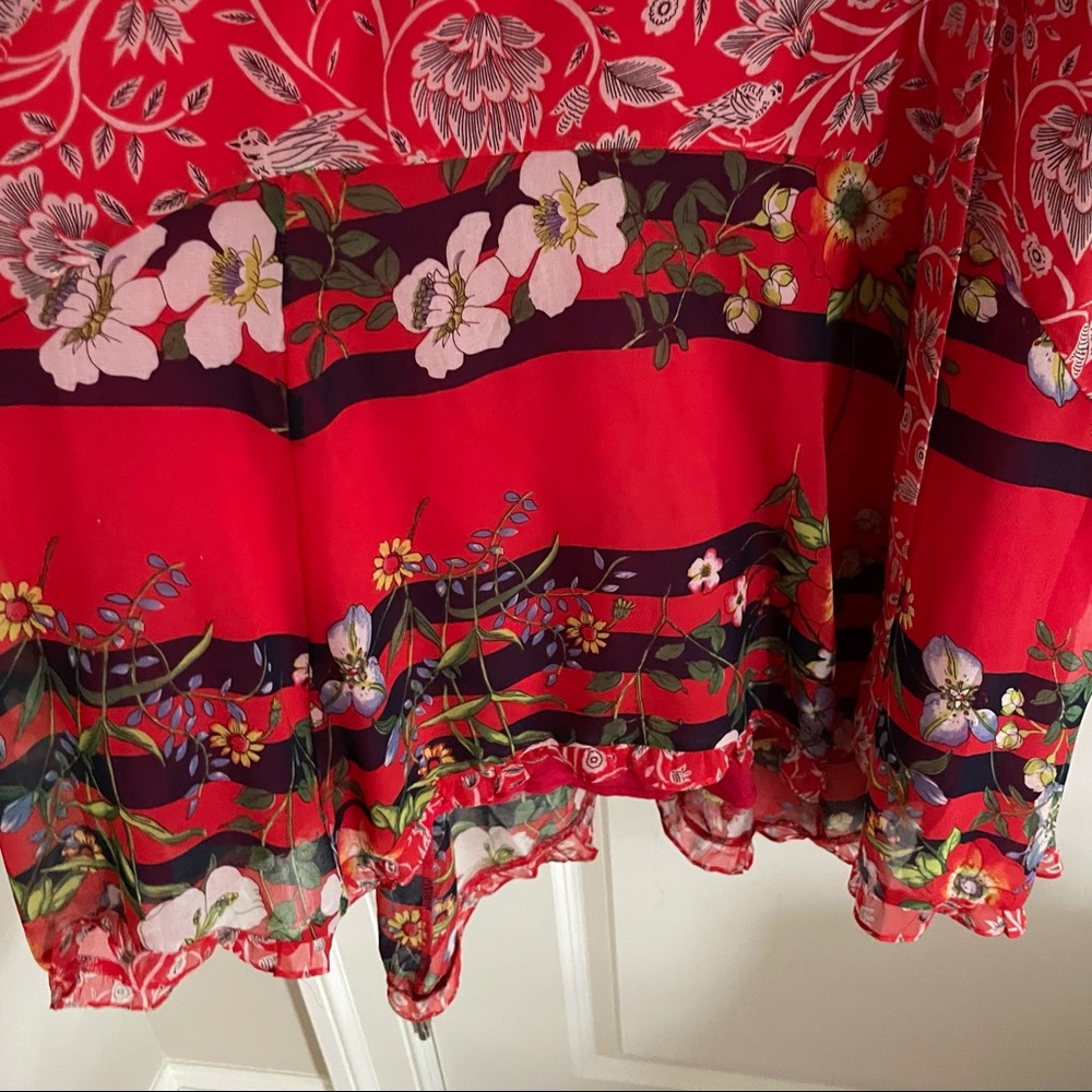 Anthropologie One September Zuri Midi Red Floral Dress XS - Picture 7 of 12